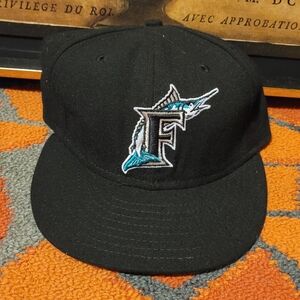Authentic MLB Florida Marlins New Era Fitted Hat Vintage Cap